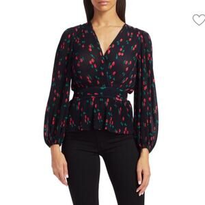 THE KOOPLES cherry wrap top